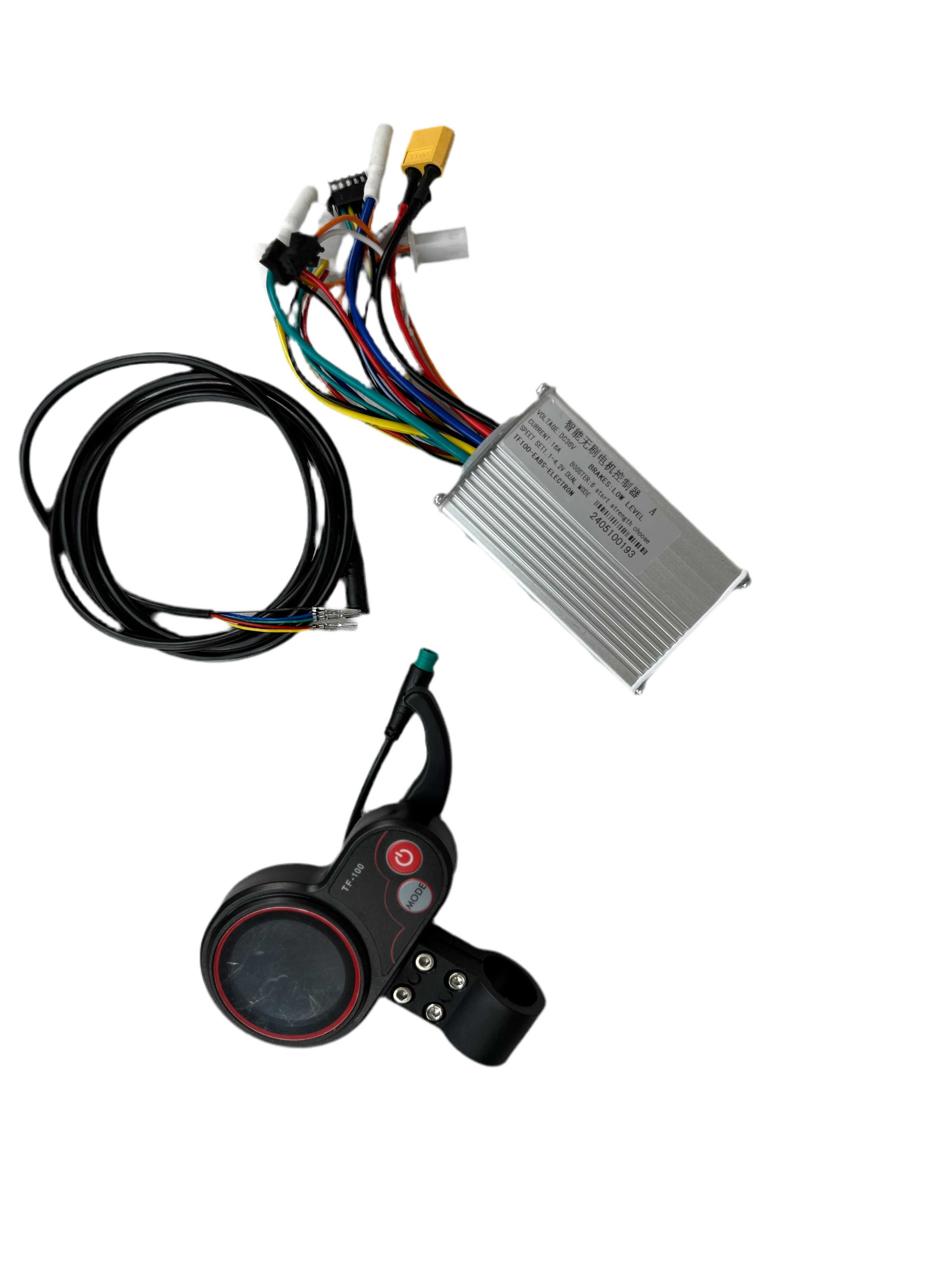Controlador de pantalla TF-100 de 5 pines y kit de cables de 36 V y 16 Ah